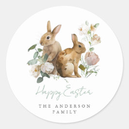 Elegantes Watercolor Florentiner Ostern Runder Aufkleber