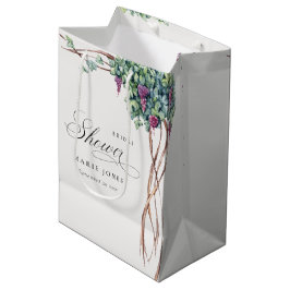 Elegantes Watercolor Grapevine Foliage Brautparty Mittlere Geschenktüte