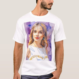 Elegantes Watercolor   Künstlerisches Shirt