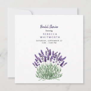 Elegantes Watercolor Lavender Brautparty Square Einladung