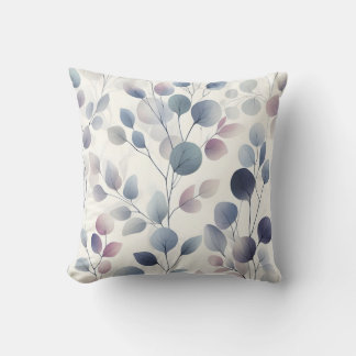 Elegantes Watercolor Leaf Soft Pastel Botanischer Kissen