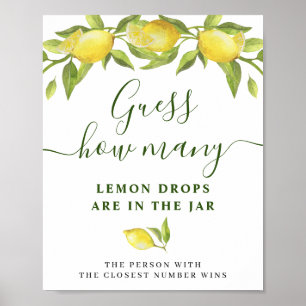 Elegantes Watercolor Lemon Brautparty Poster