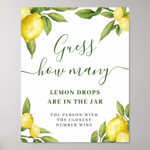 Elegantes Watercolor Lemon Brautparty Poster