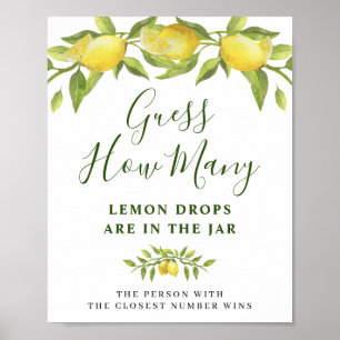 Elegantes Watercolor Lemon Brautparty Poster