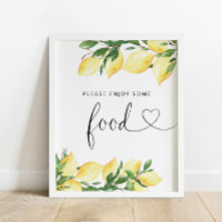 Elegantes Watercolor Lemon Food Sign