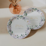Elegantes Watercolor Lila Brautparty Pappteller<br><div class="desc">Diese Kollektion unterstreicht die Schönheit zarter lila Orchideen und anmutiger Aquarell-Blätter, die wunderschön von einem eleganten Kalligraphie-Schriftart begleitet werden. Um die Details zu personalisieren, klicken Sie einfach auf "Personalisieren". Sie haben die Freiheit, jedes Element individuell anzupassen, die Position von Text und Bildern mühelos anzupassen, sowie die Größe, den Schriftart oder...</div>