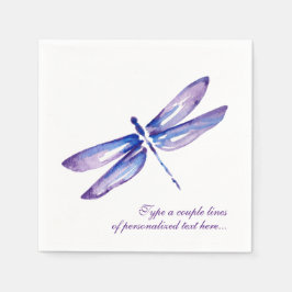 Elegantes Watercolor Lila Dragonfly Paper Napkins Serviette