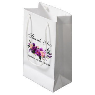 Elegantes Watercolor Lila Violet Floral Vielen Dan Kleine Geschenktüte