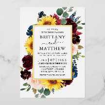 Elegantes Watercolor Mixed Floral Wedding Gold