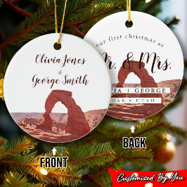 Elegantes Watercolor Moab Zu Weihnachten Keramik Ornament