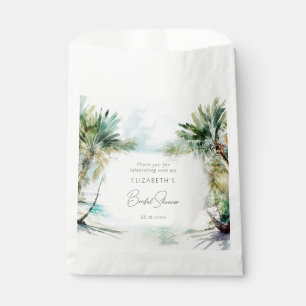 Elegantes Watercolor Palm Tree Beach Brautparty Geschenktütchen