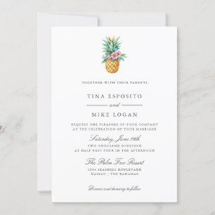 Elegantes Watercolor PINEAPPLE Tropic Fruit Foto Einladung