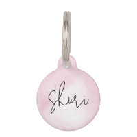 Elegantes Watercolor Pink Dog ID-Tag