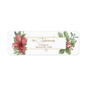Elegantes Watercolor Poinsettias & Holly