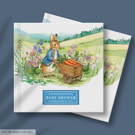 Elegantes Watercolor Rabbit Baby Shower Guest Book Gästebuch
