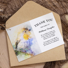 Elegantes Watercolor Robin Beerdigung Dankeskarte