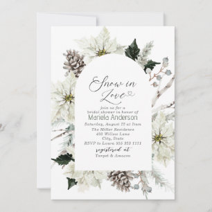 Elegantes Watercolor Schnee in Liebe Brautparty Einladung