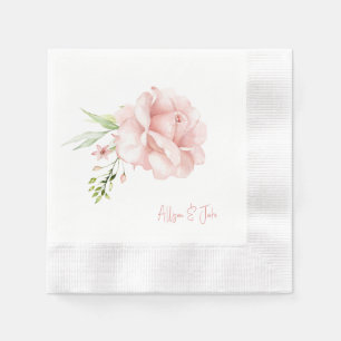 Elegantes Watercolor-Script-Namen Blus Floral gepr Serviette