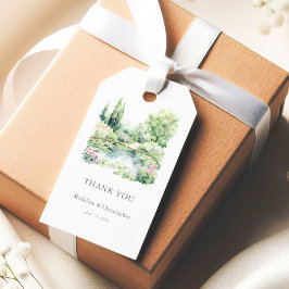 Elegantes Watercolor Sommergarten Landschaft Geschenkanhänger