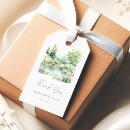 Elegantes Watercolor Sommergarten Landschaft Geschenkanhänger