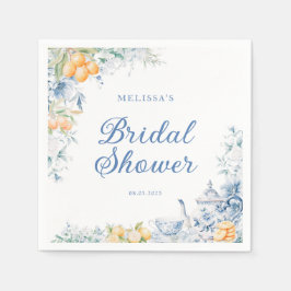 Elegantes Watercolor Tea Party Brautparty Serviette