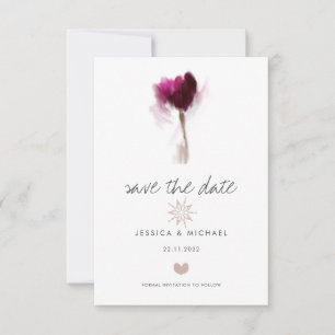 Elegantes Watercolor Tulip Blume Herzlich Willkomm Save The Date