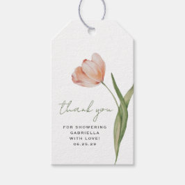 Elegantes Watercolor Tulip Brautparty Geschenkanhänger
