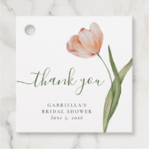 Elegantes Watercolor Tulip Grünes Brautparty