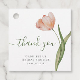 Elegantes Watercolor Tulip Grünes Brautparty Geschenkanhänger