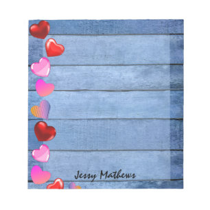 ELEGANTES WATERCOLOR VALENTINSTAG-LIEBES-ROTES HER NOTIZBLOCK