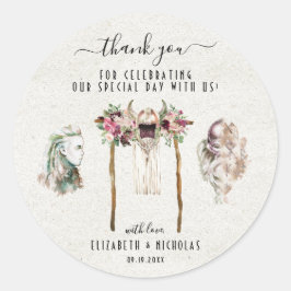 Elegantes Watercolor Viking | GASTGESCHENK HOCHZEI Runder Aufkleber