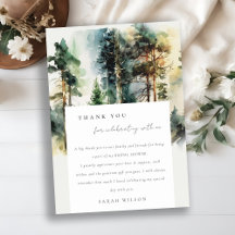 Elegantes Watercolor Wald Forest Brautparty