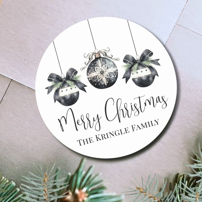 Elegantes Watercolor Weihnachtsgebäck - Party Runder Aufkleber (Elegant Watercolor Christmas Party Classic Round Sticker)