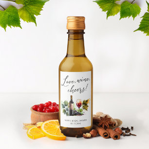 Elegantes Watercolor Weinkeller Brautparty Weinetikett