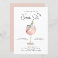 Elegantes Watercolor Weinkeller Cocktail Party Ros