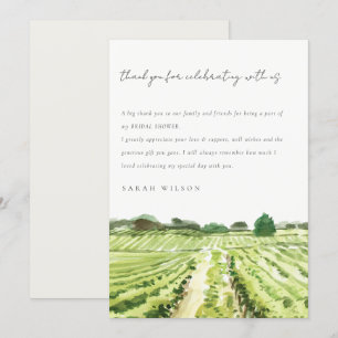 Elegantes Watercolor Weinkeller Weinkultur und Erd Dankeskarte