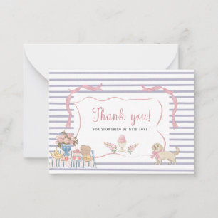 Elegantes Watercolor Whimsical Summer Doodles baby Mitteilungskarte