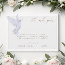 Elegantes Watercolor White Dove Memorial Vielen Da Mitteilungskarte