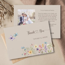 Elegantes Watercolor Wildblume Foto Hochzeit