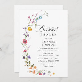 Elegantes Watercolor Wilde Blume Brautparty Einladung