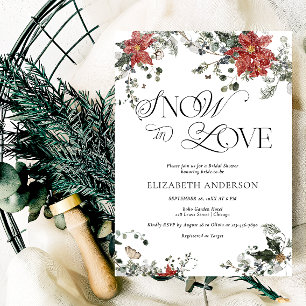 Elegantes Watercolor Winter Floral Brautparty Einladung