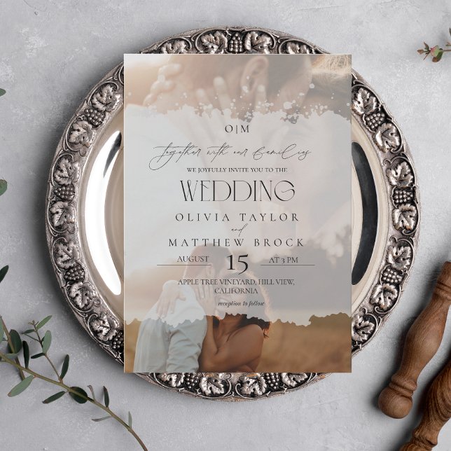 Elegantes Wedding 2 Foto Einladung (Von Creator hochgeladen)