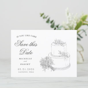 Elegantes Wedding Cake Foto Save the Date Einladung