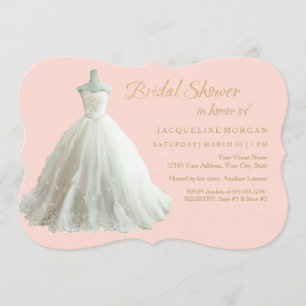 Elegantes Wedding Gown Brautparty Einladung