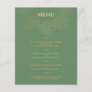 Elegantes WEDDING MENU. Menükarte Flyer