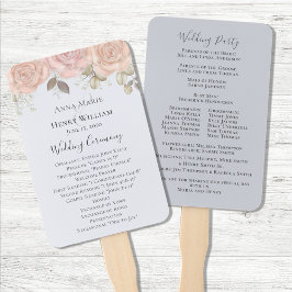 Elegantes Wedding Rose Gold Watercolor Programm Fächer