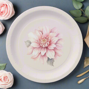 Elegantes, weich rosa Brautparty Pappteller