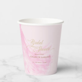 Elegantes, weich rosa Hochzeitskleid Brautparty Pappbecher