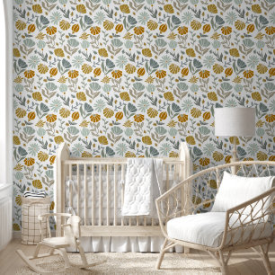 Elegantes weiches Blumen-Muschel-Muster Zuhause Tapete