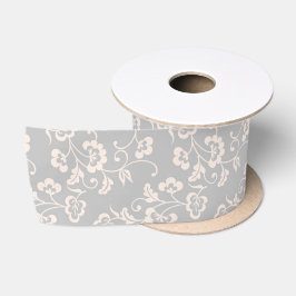 Elegantes weiches rosa botanisches Blumenmuster Satinband